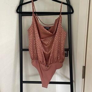 GUESS! stunning pink and gold champagne bodysuit. Brand new with tags!